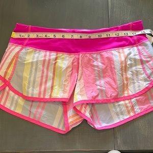 Size 10 Lululemon Pink Stripe Shorts